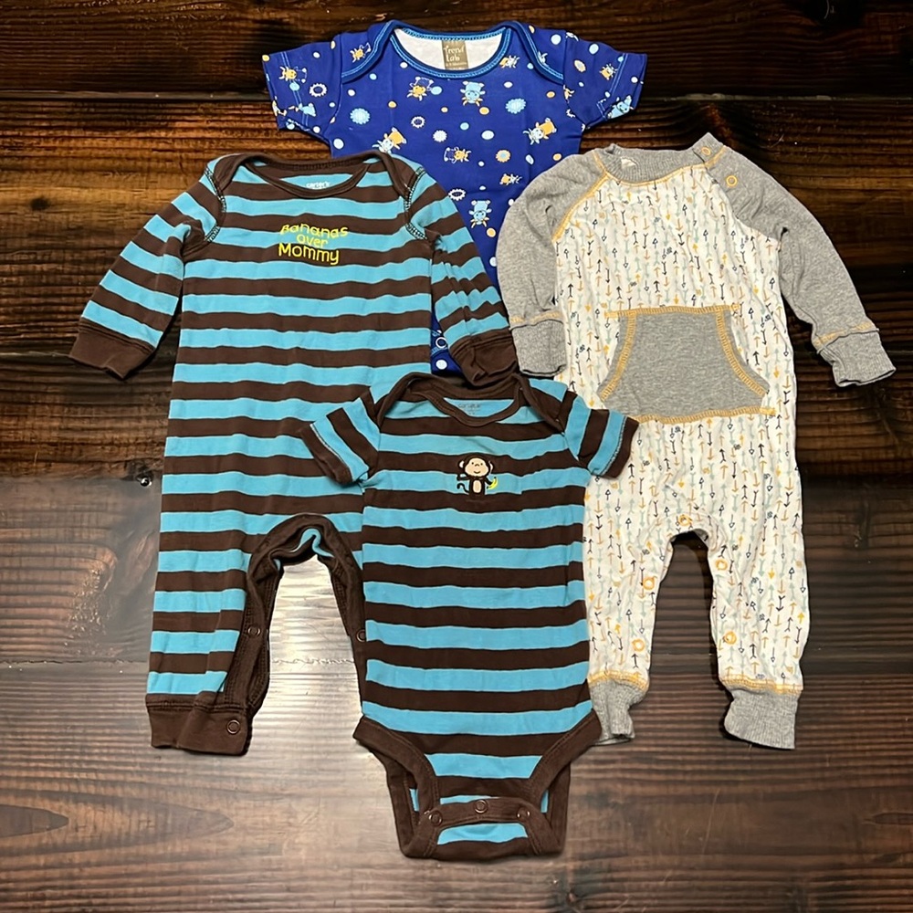 Two One-Piece Suits and Two Short Sleeve Bodysuits